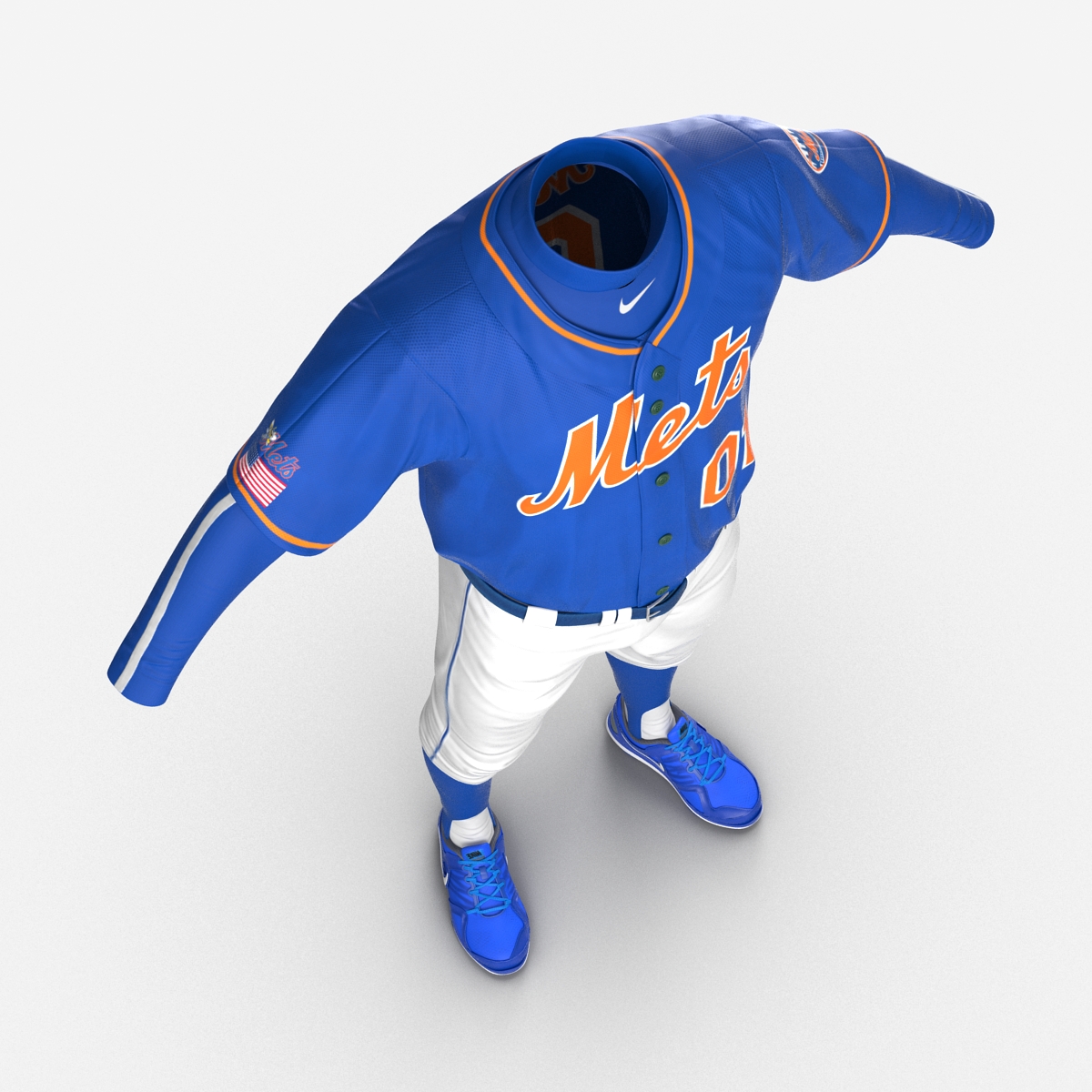 Baseball Player Outfit Mets 3 3D model