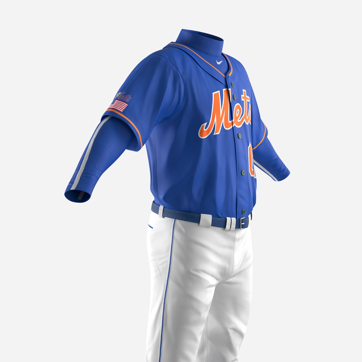 Baseball Player Outfit Mets 3 3D model