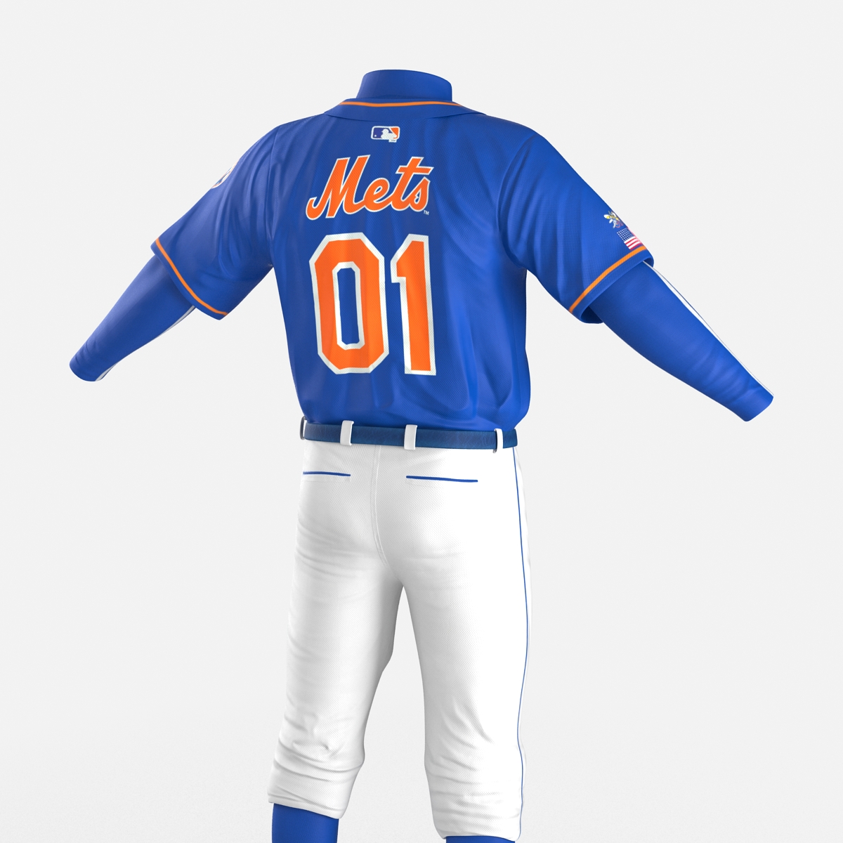 Baseball Player Outfit Mets 3 3D model