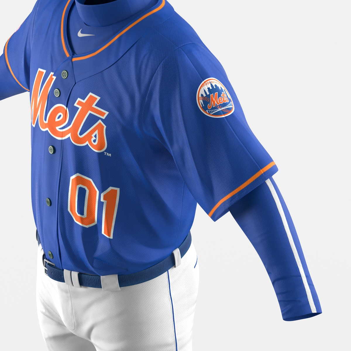 Baseball Player Outfit Mets 3 3D model