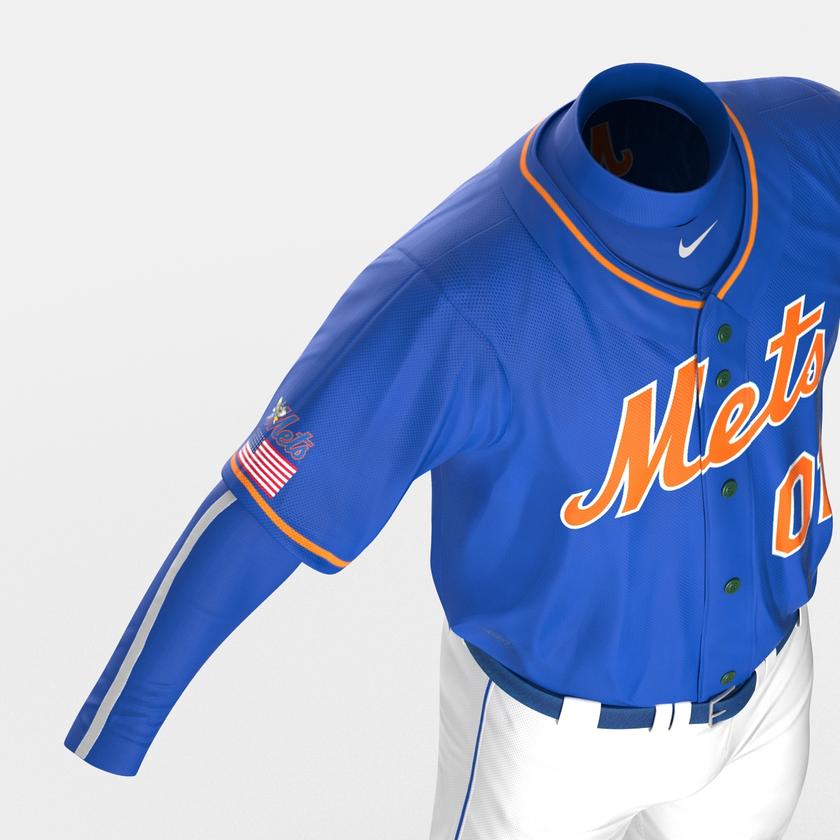 Baseball Player Outfit Mets 3 3D model