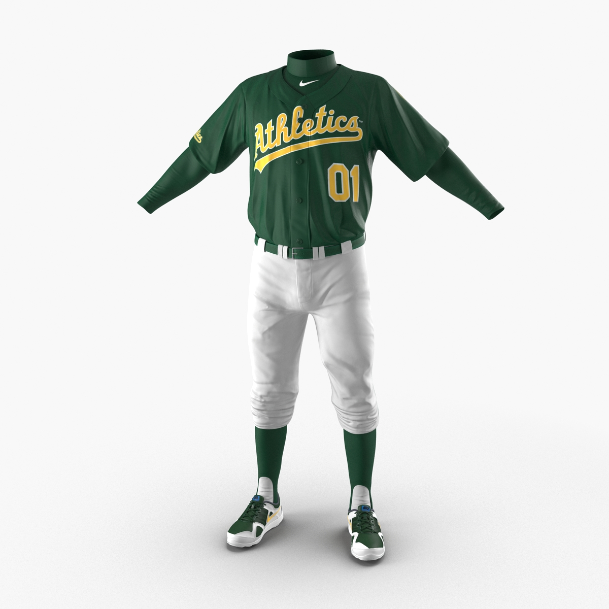 Baseball Player Outfit Athletics 3 3D model