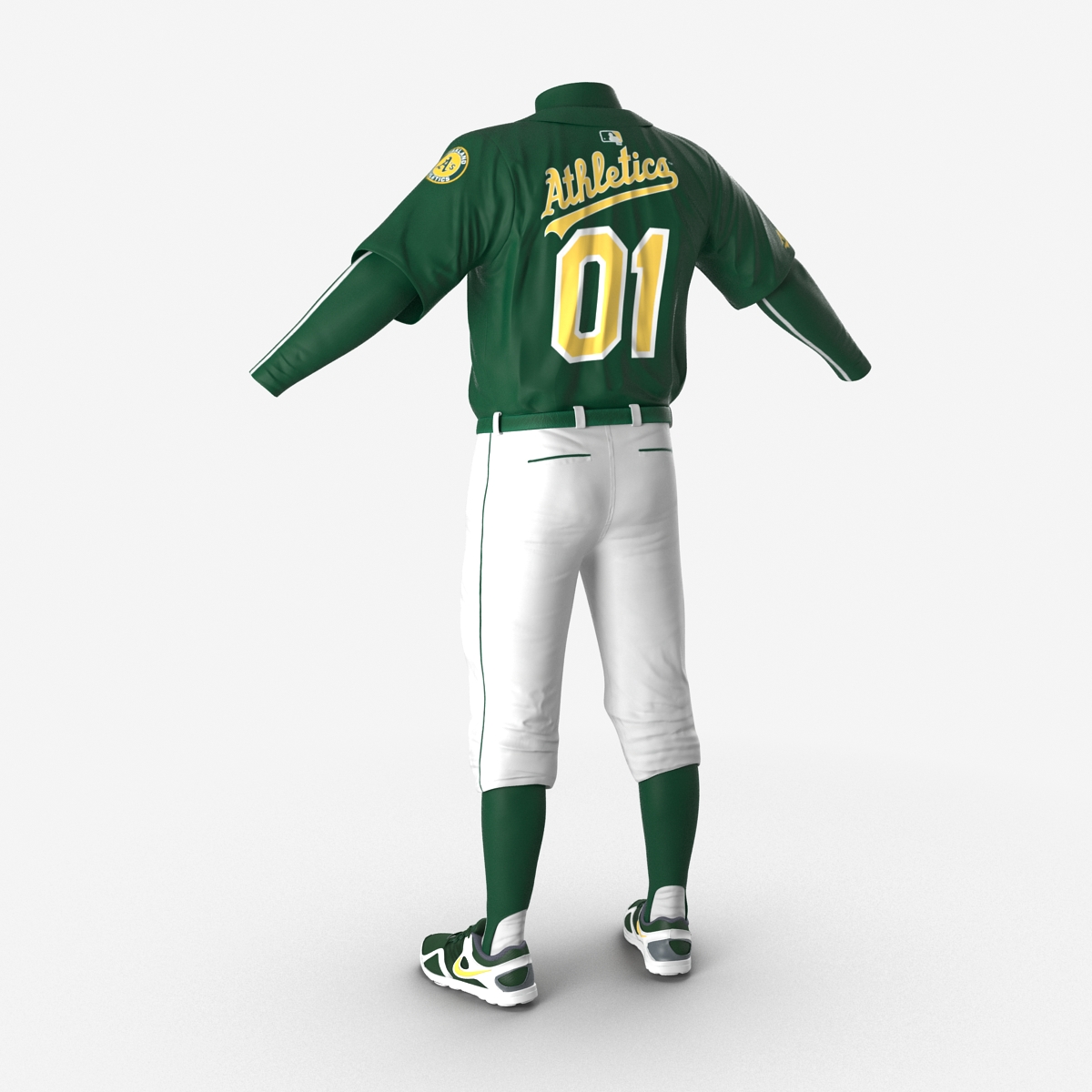 Baseball Player Outfit Athletics 3 3D model