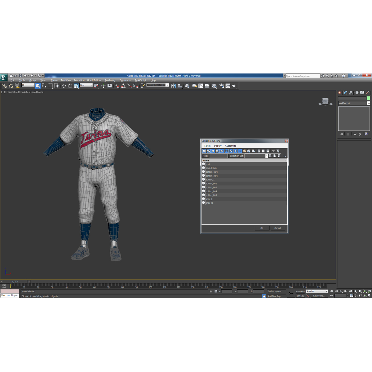 3D model Baseball Player Outfit Twins 3