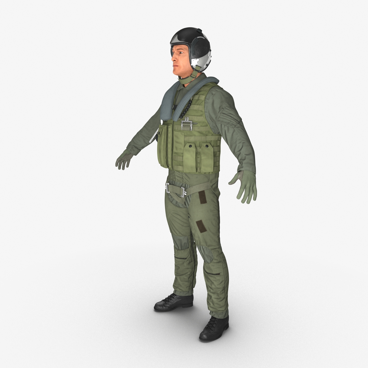 3D Military Jet Fighter Pilot