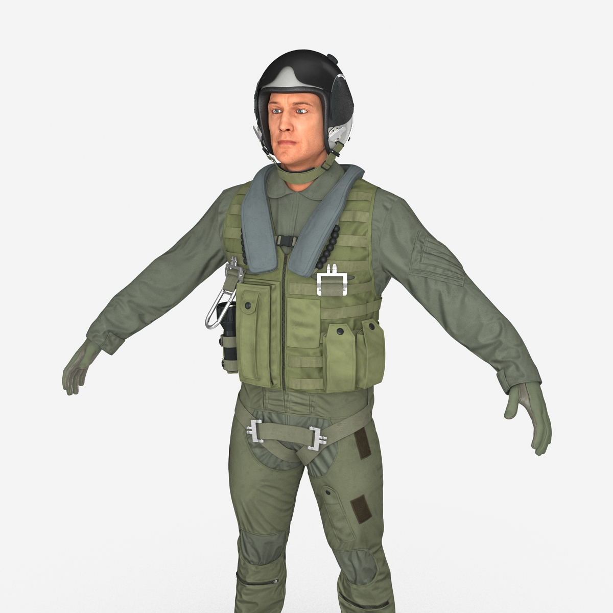 3D Military Jet Fighter Pilot