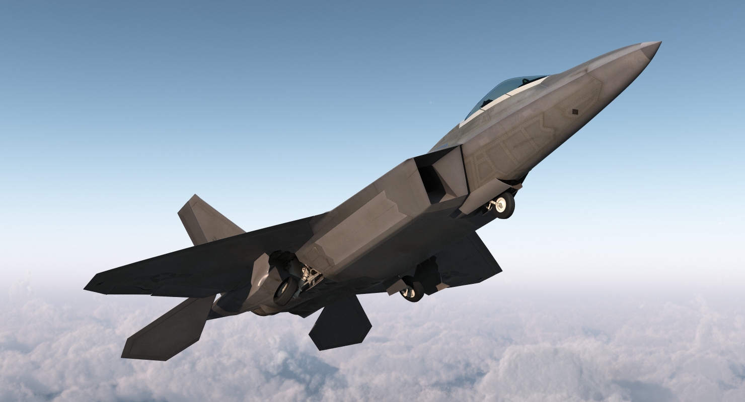 3D F 22 Raptor Rigged model