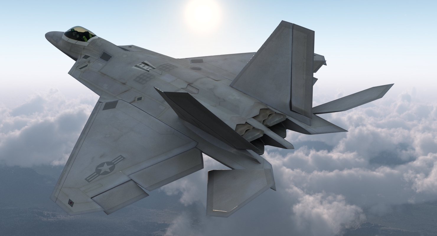 3D F 22 Raptor Rigged model