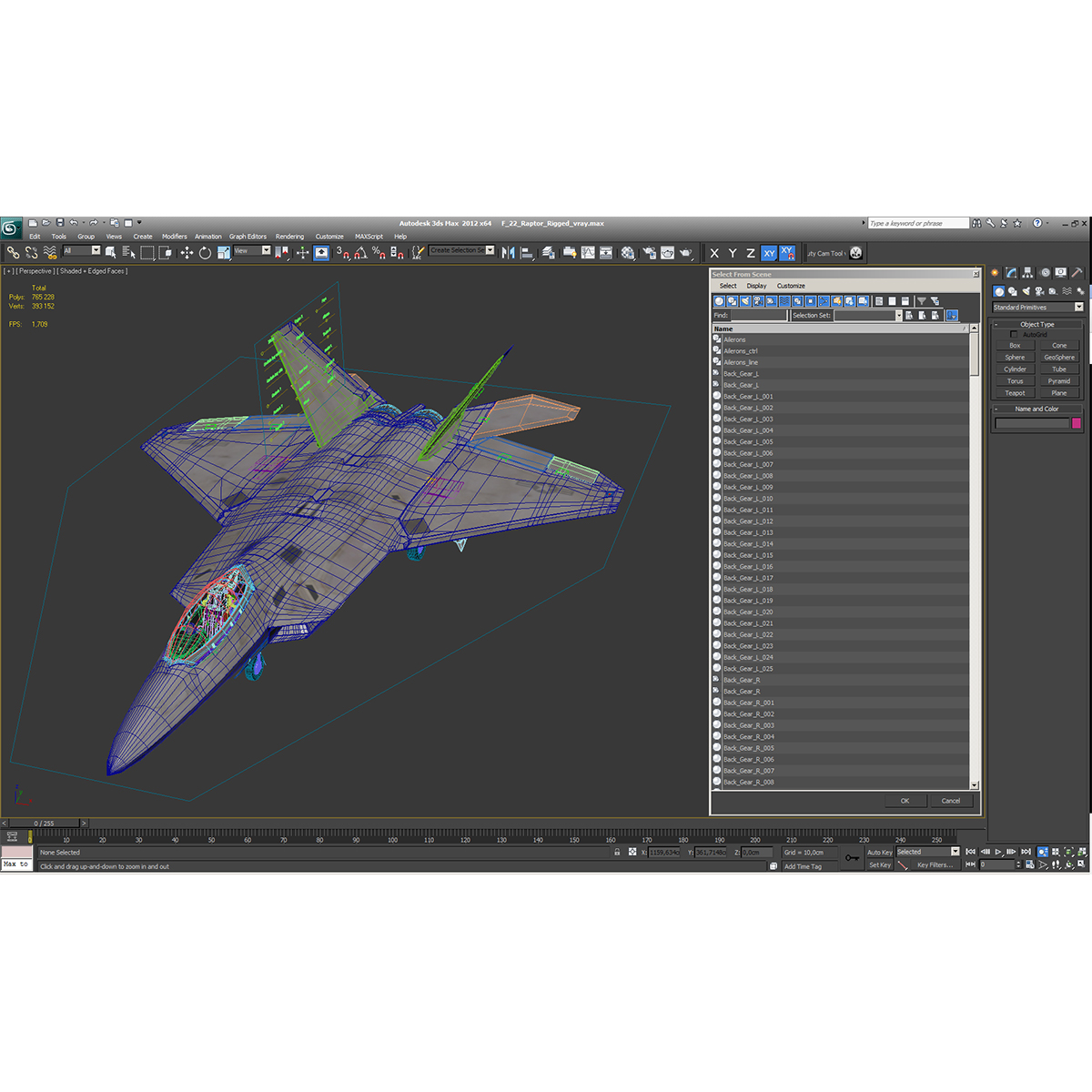 3D F 22 Raptor Rigged model