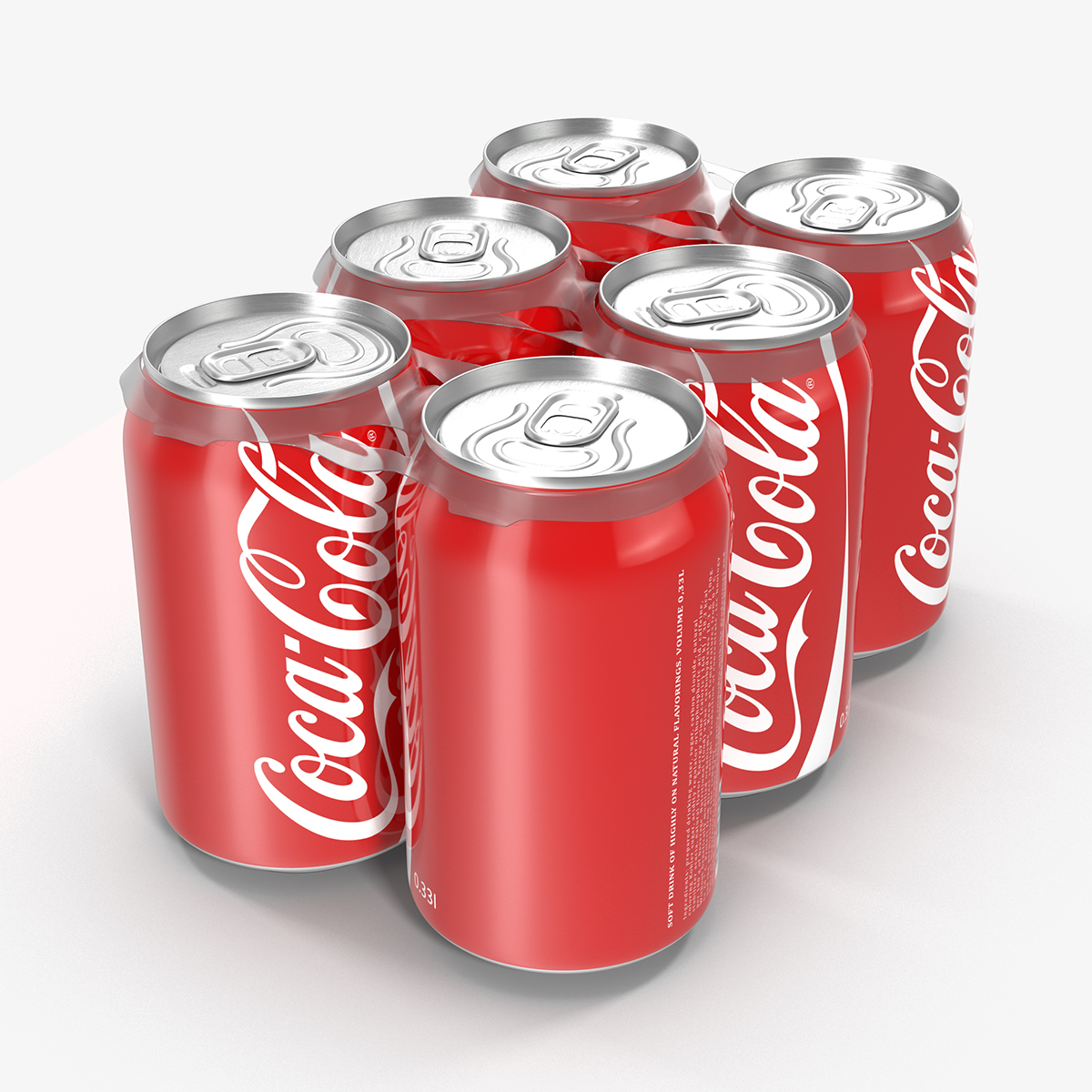 3D Six Pack of Cans Coca Cola