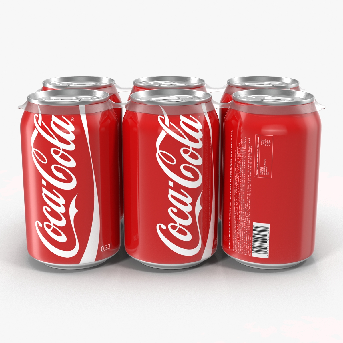 3D Six Pack of Cans Coca Cola