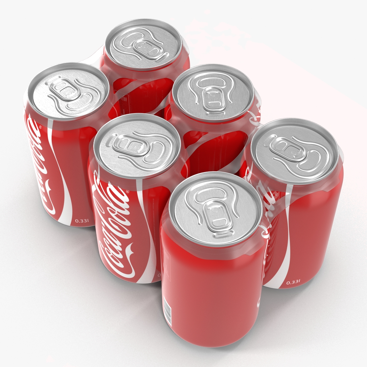 3D Six Pack of Cans Coca Cola