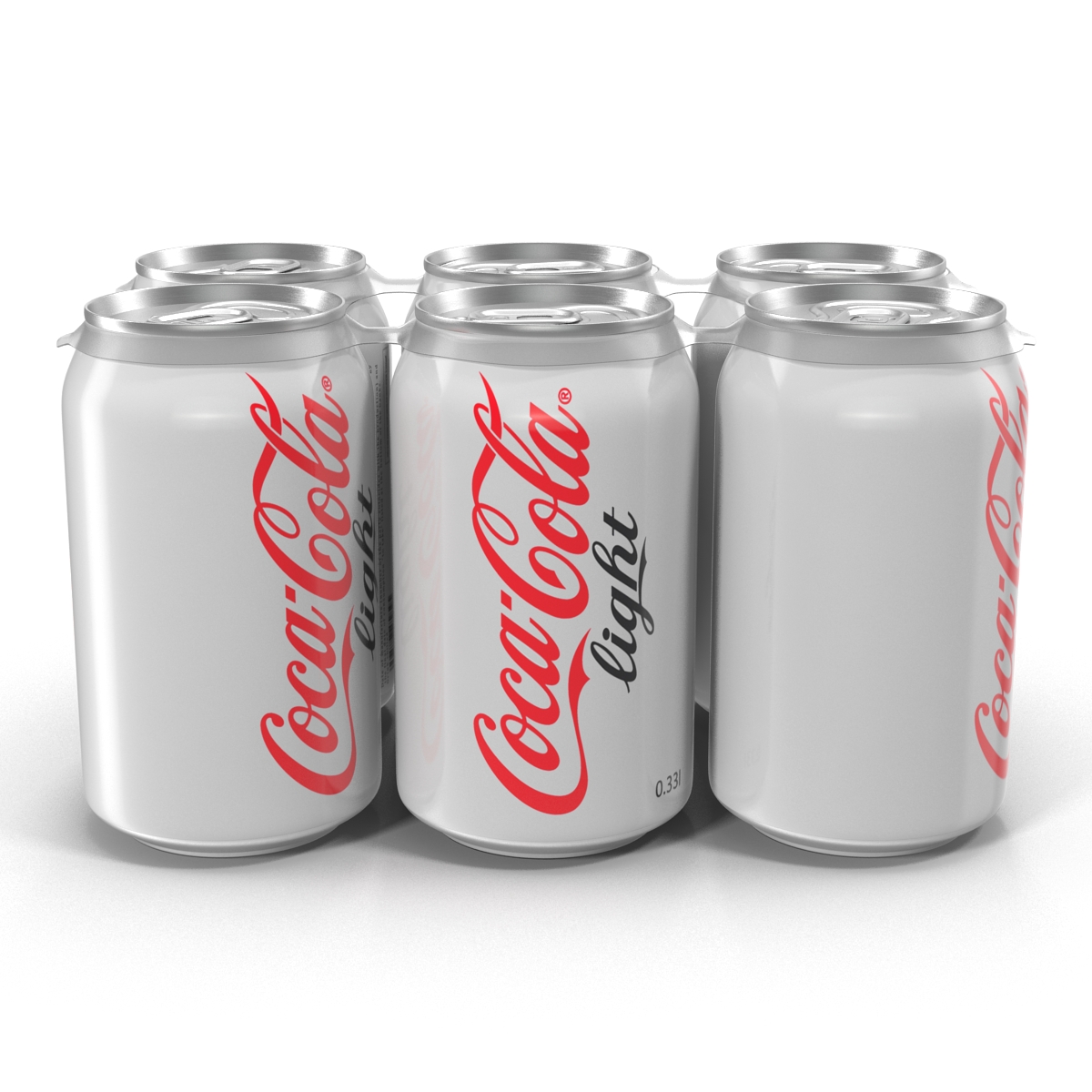 Six Pack of Cans Coca Cola Light 3D