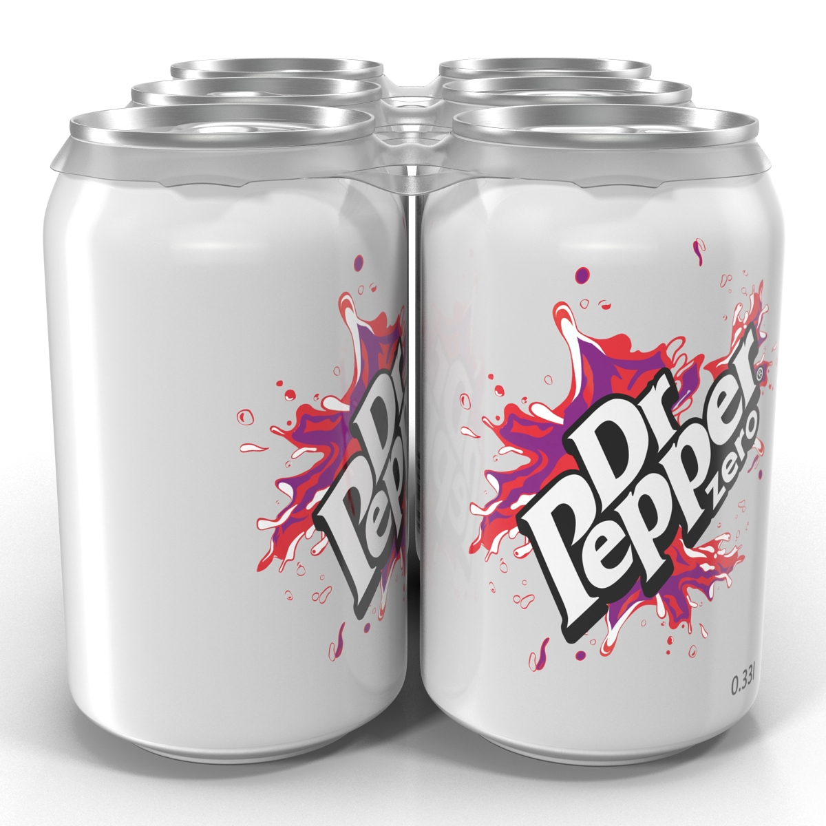 3D Six Pack of Cans Dr Pepper Zero