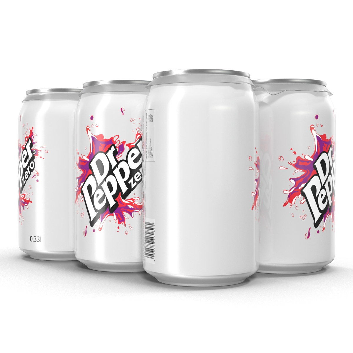 3D Six Pack of Cans Dr Pepper Zero