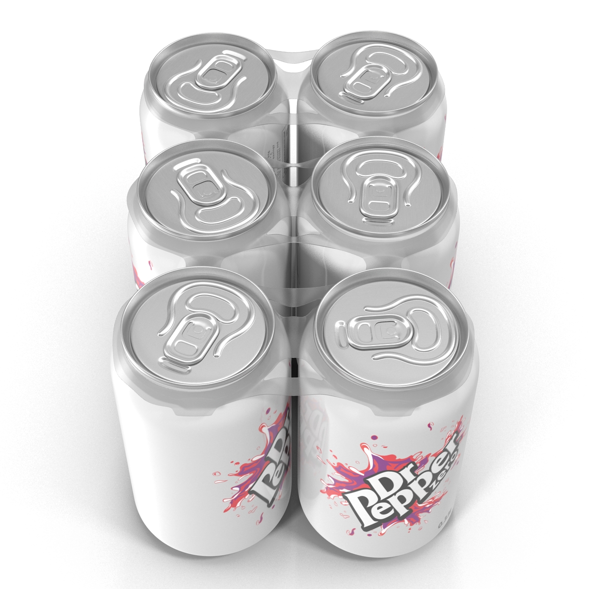 3D Six Pack of Cans Dr Pepper Zero