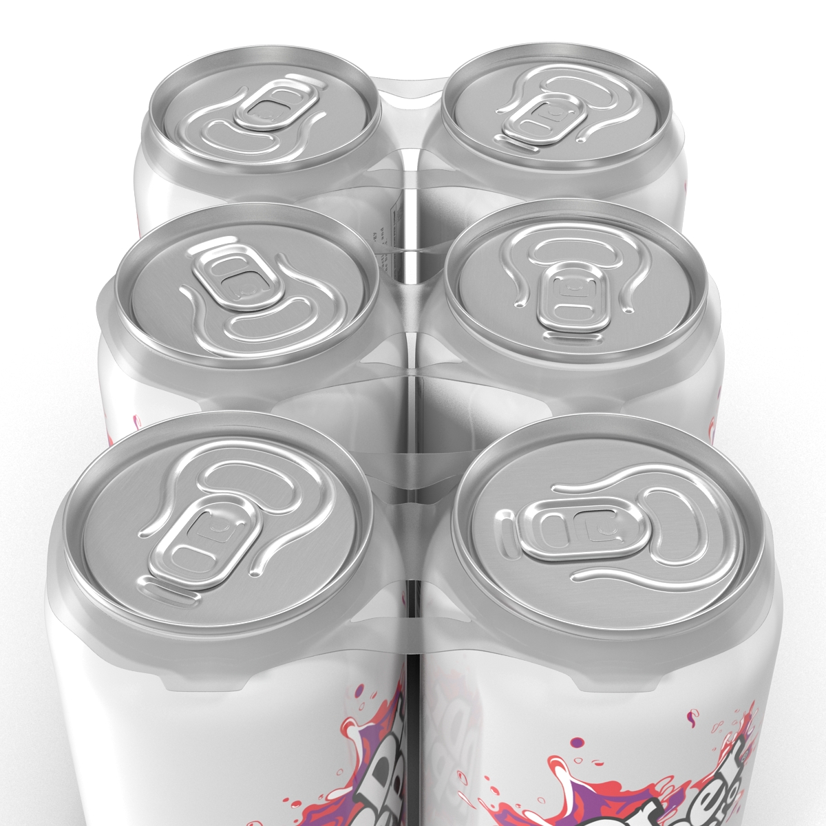 3D Six Pack of Cans Dr Pepper Zero