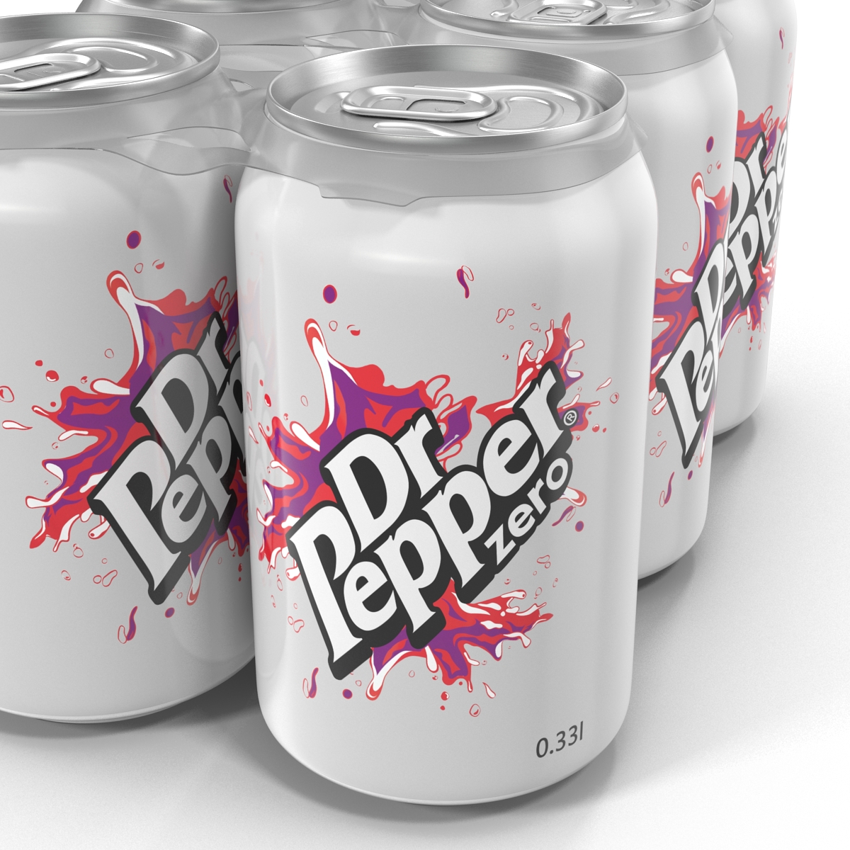 3D Six Pack of Cans Dr Pepper Zero