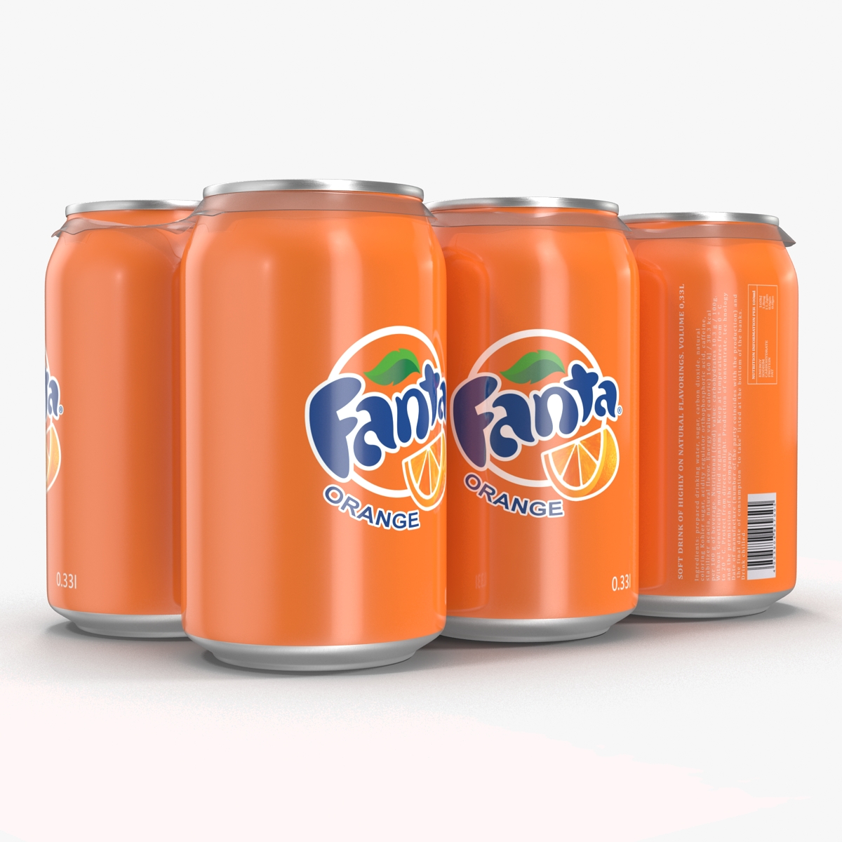 Six Pack of Cans Fanta 3D