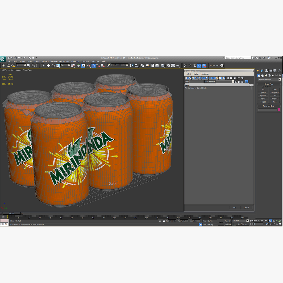 Six Pack of Cans Mirinda 3D model