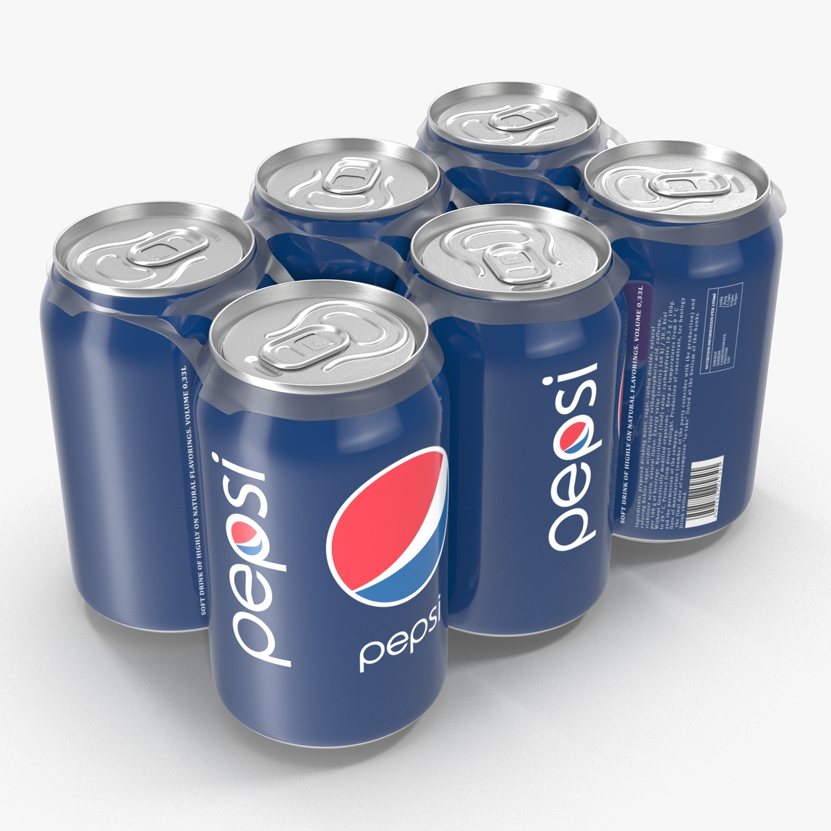 Six Pack of Cans Pepsi 3D