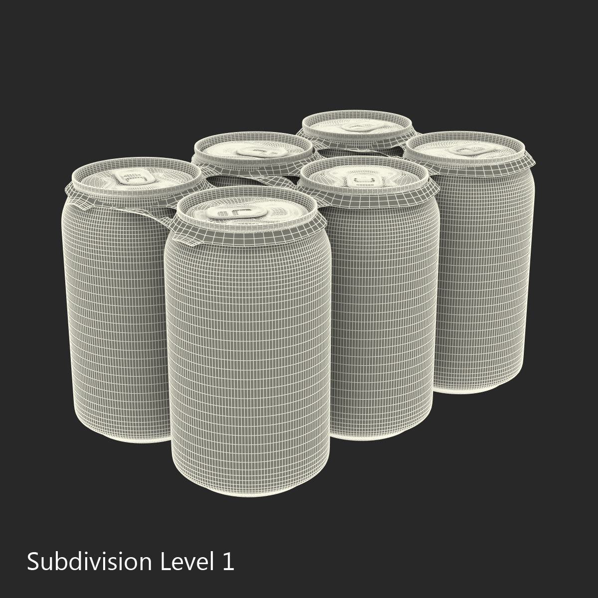 3D Six Pack of Cans Sprite model