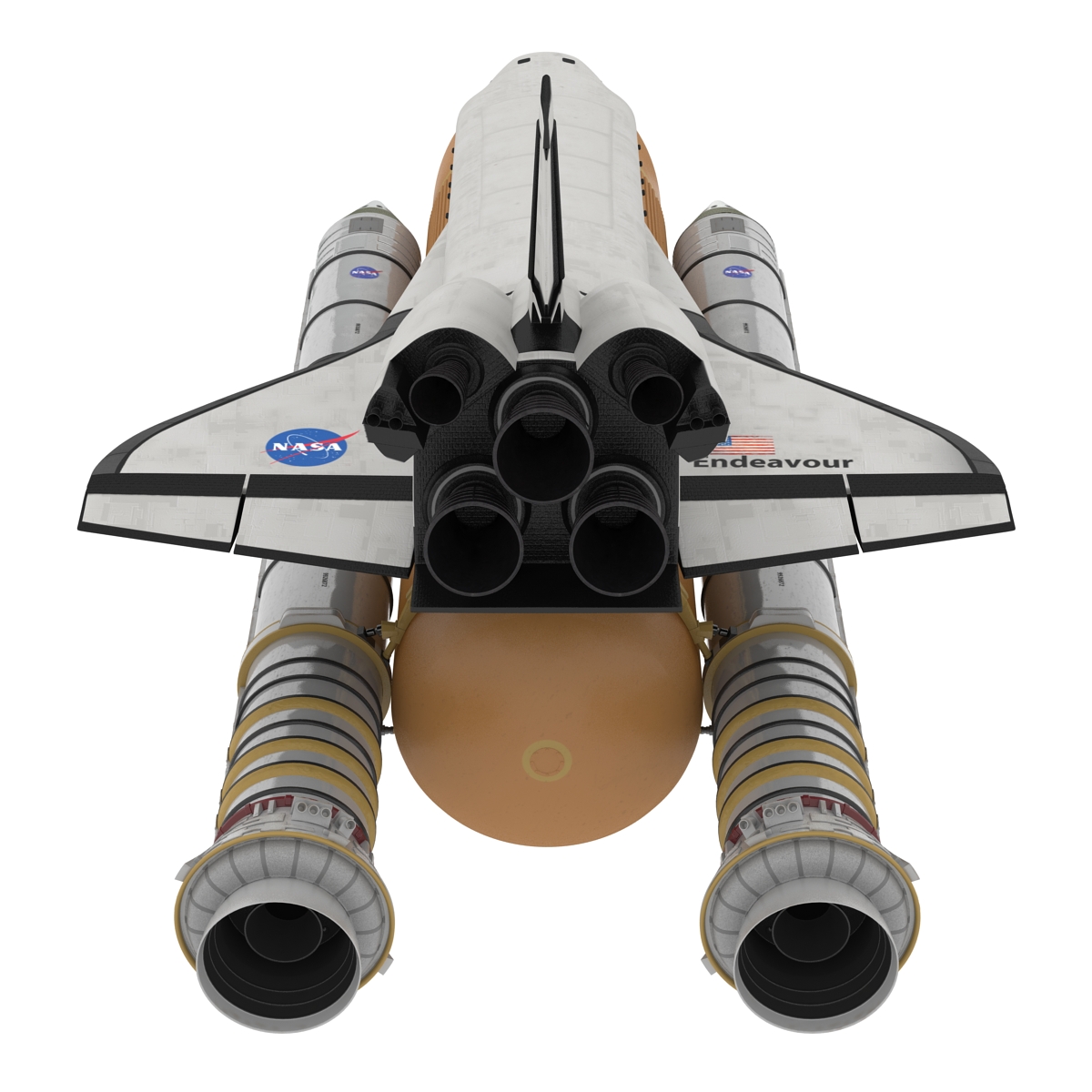 Space Shuttle Endeavour With Boosters 3D