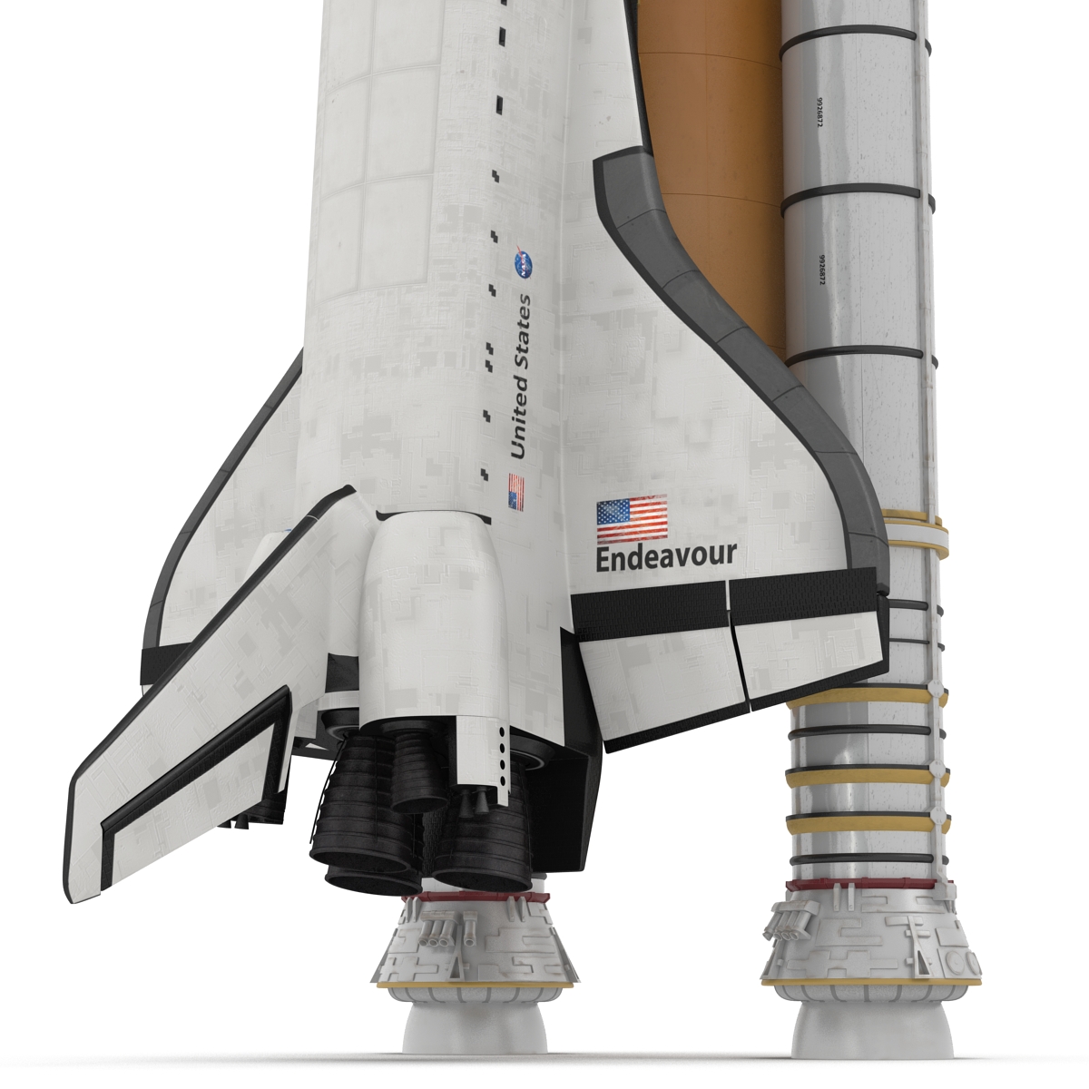 Space Shuttle Endeavour With Boosters 3D