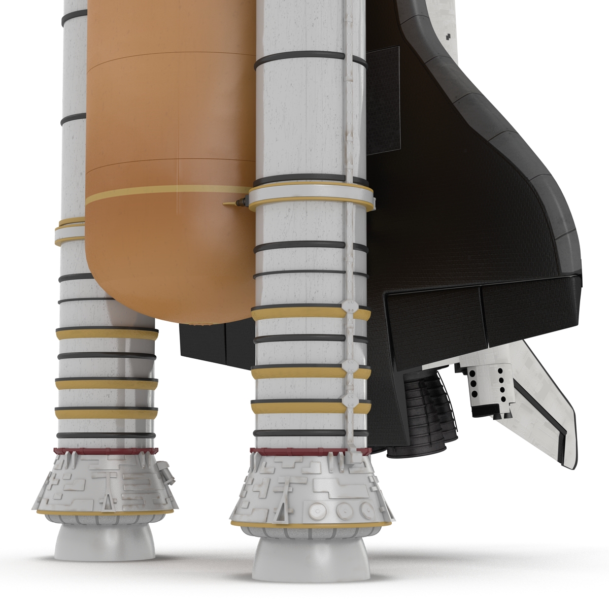 Space Shuttle Endeavour With Boosters 3D