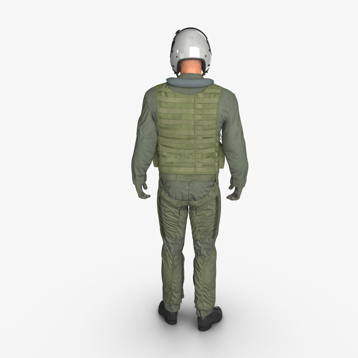 3D US Military Jet Fighter Pilot Pose 2