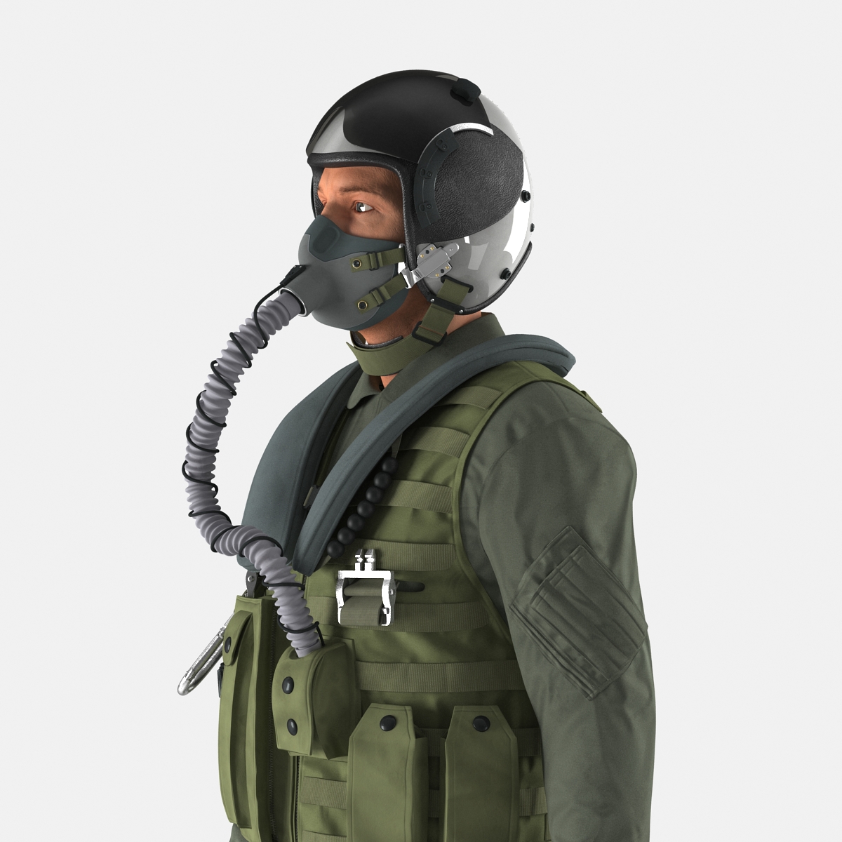 3D US Military Jet Fighter Pilot Pose 2