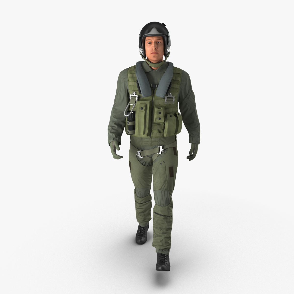 3D Military Jet Fighter Pilot Pose 3 model