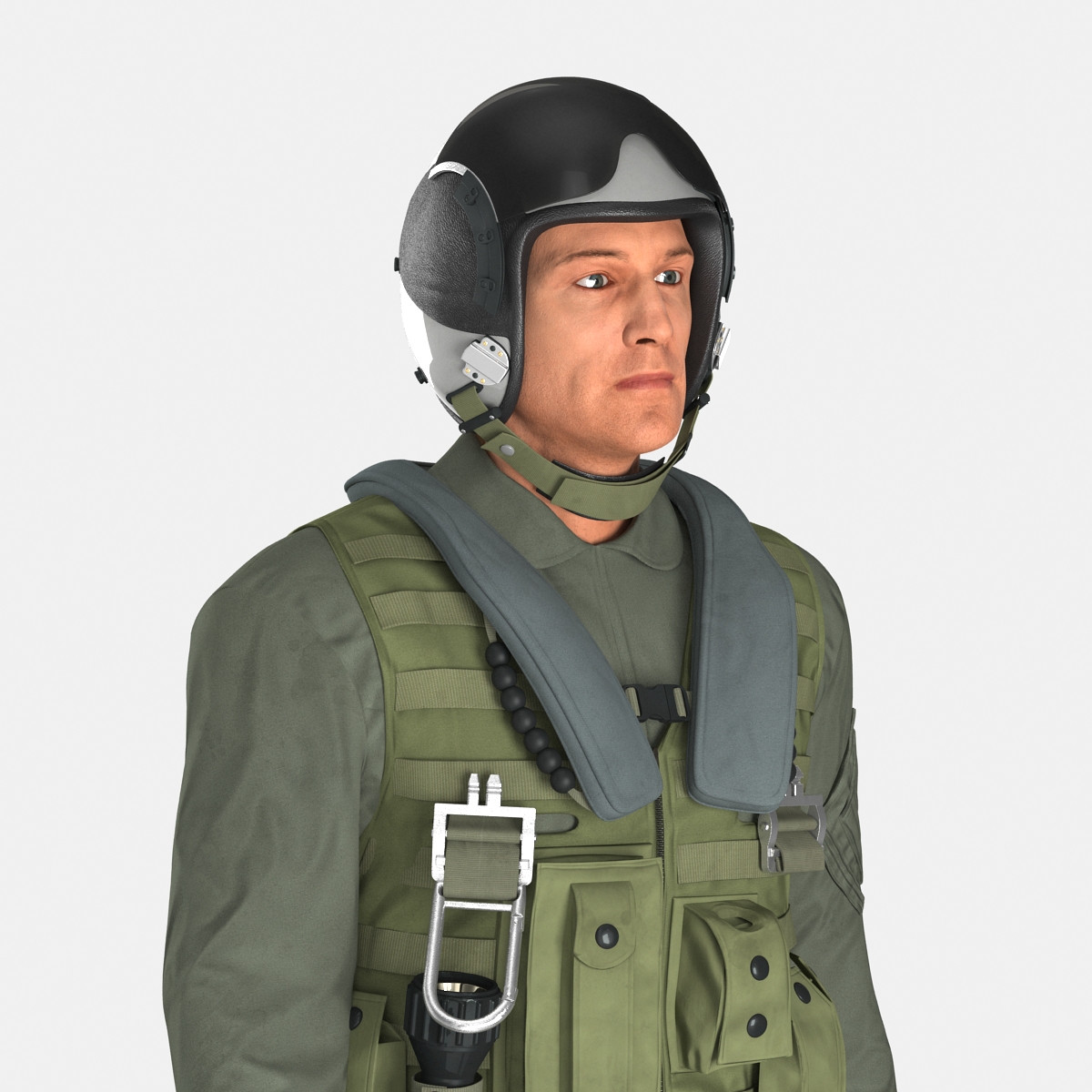 3D Military Jet Fighter Pilot Pose 3 model