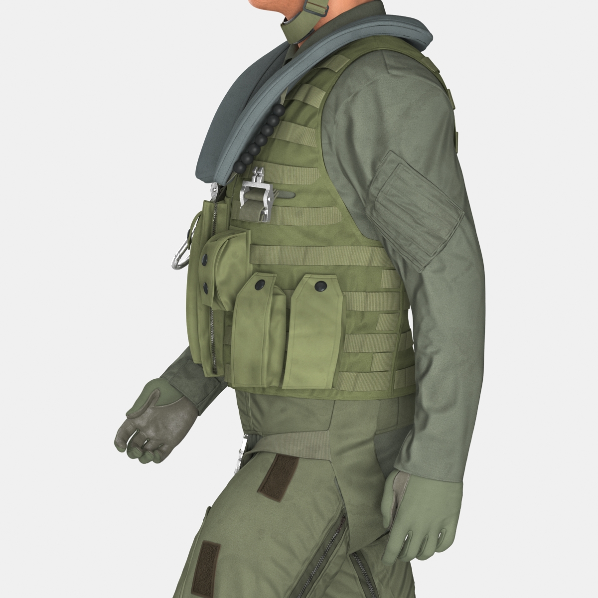 3D Military Jet Fighter Pilot Pose 3 model