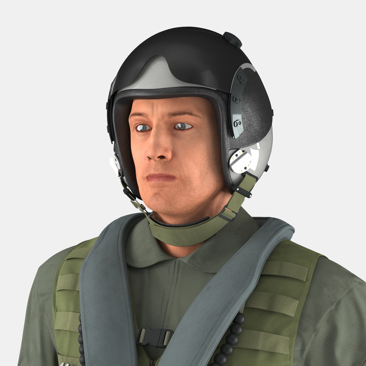 3D Military Jet Fighter Pilot Pose 3 model