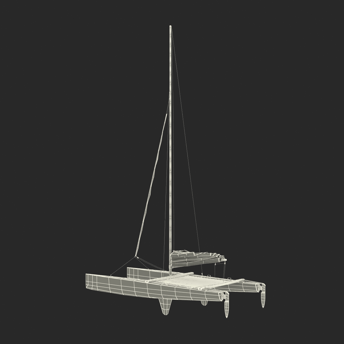 3D Small Sail Catamaran Black