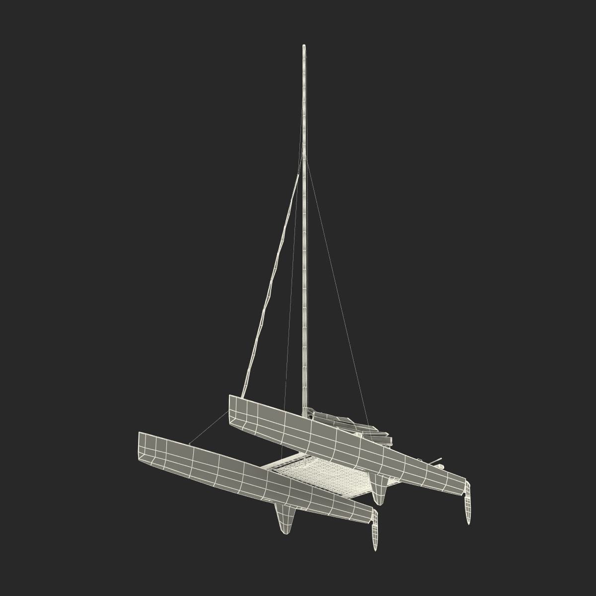 3D Small Sail Catamaran Black