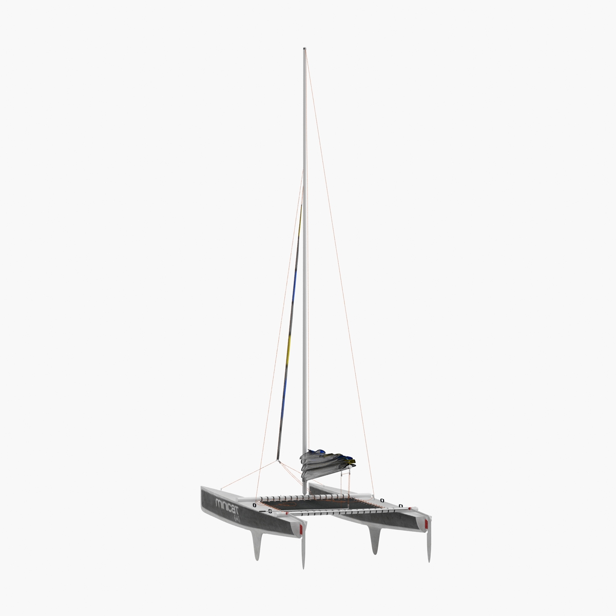 3D Small Sail Catamaran Black