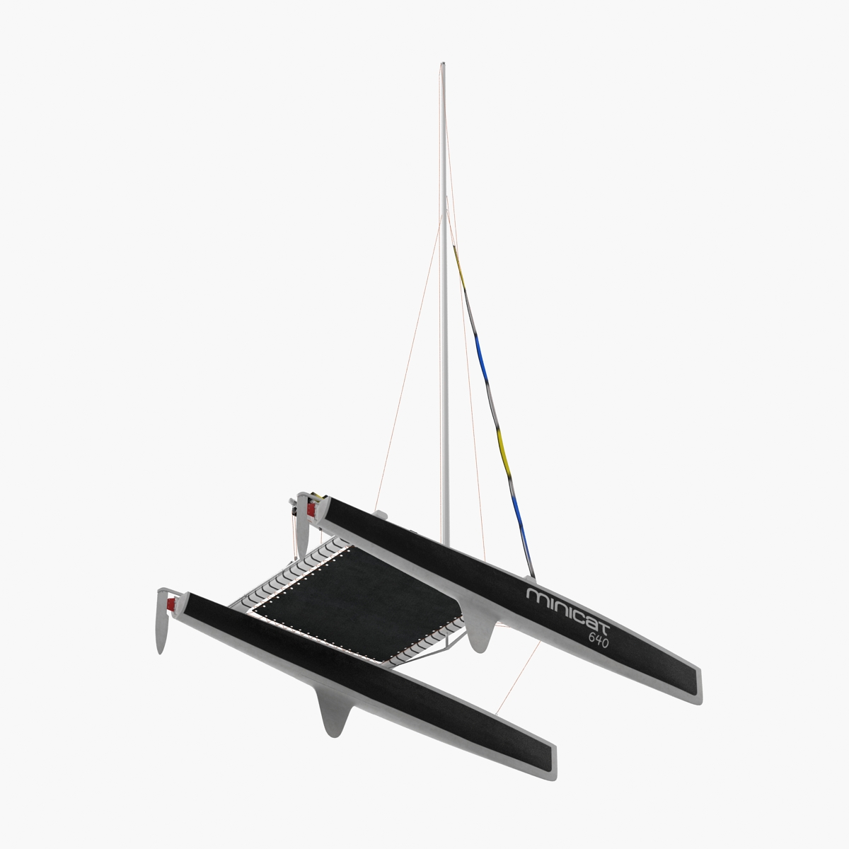 3D Small Sail Catamaran Black