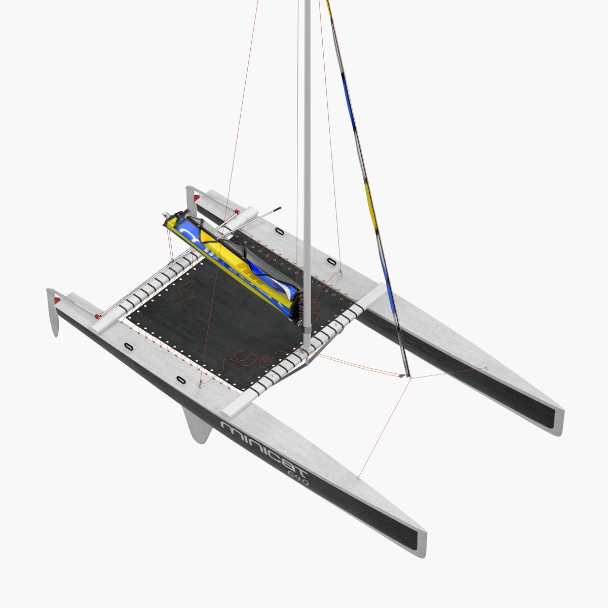 3D Small Sail Catamaran Black