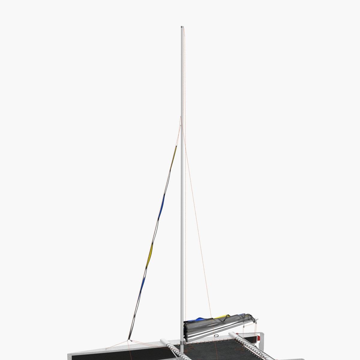 3D Small Sail Catamaran Black