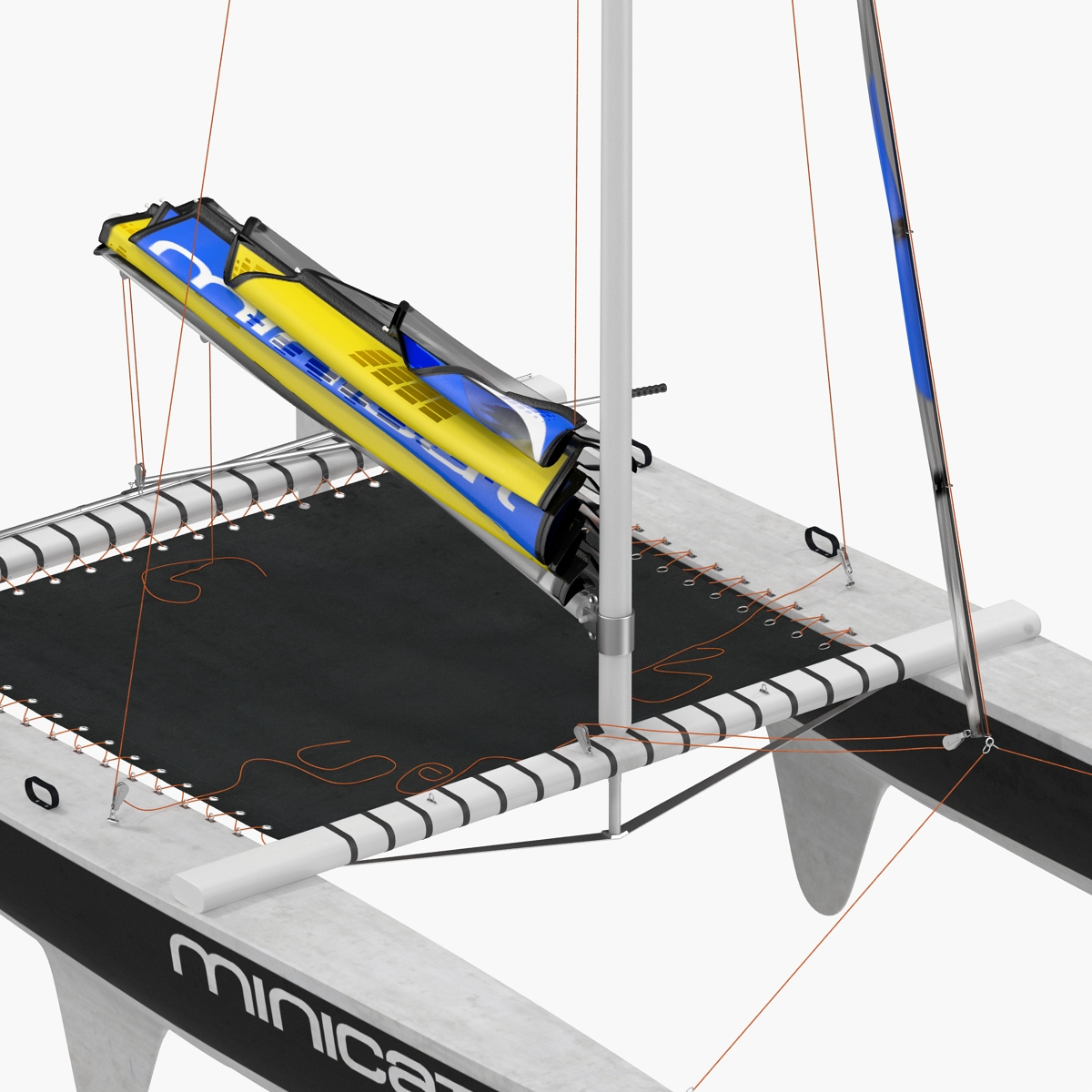 3D Small Sail Catamaran Black