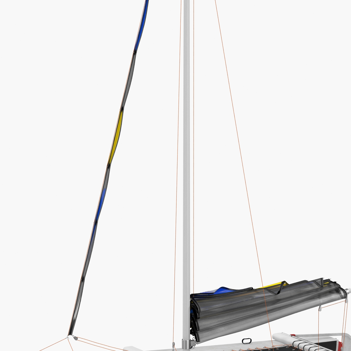 3D Small Sail Catamaran Black