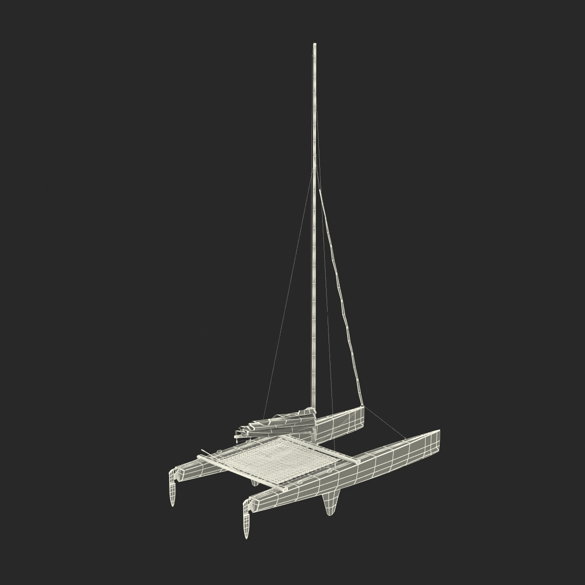 3D Small Sail Catamaran Generic model