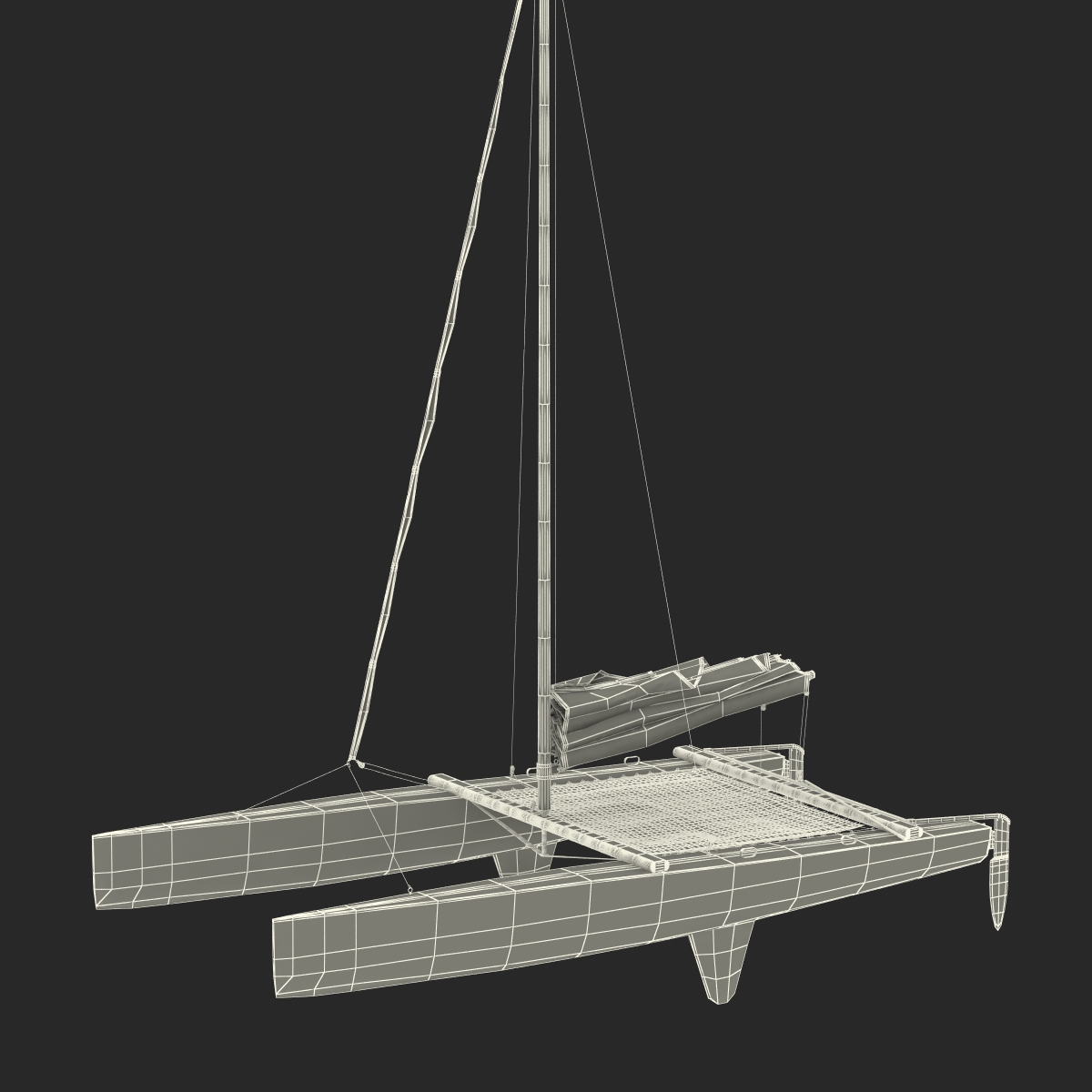 3D Small Sail Catamaran Generic model