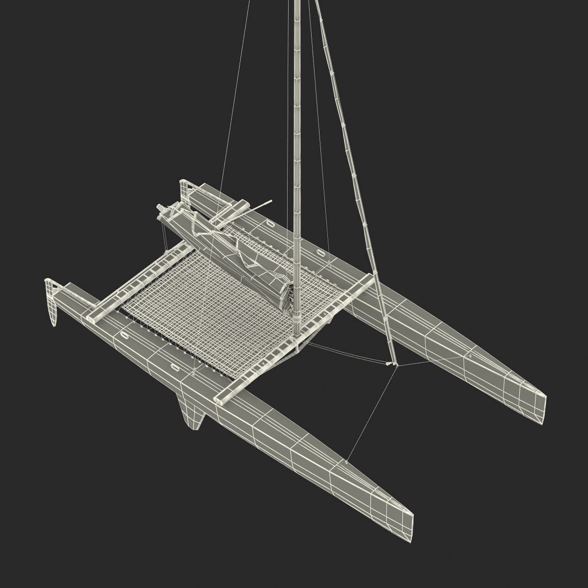 3D Small Sail Catamaran Generic model