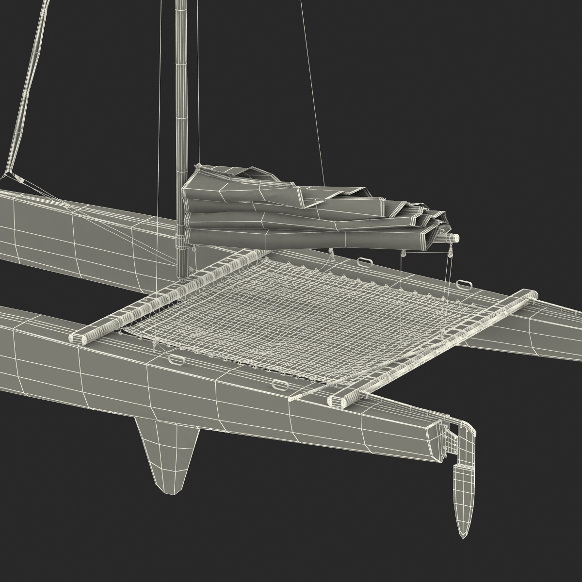 3D Small Sail Catamaran Generic model