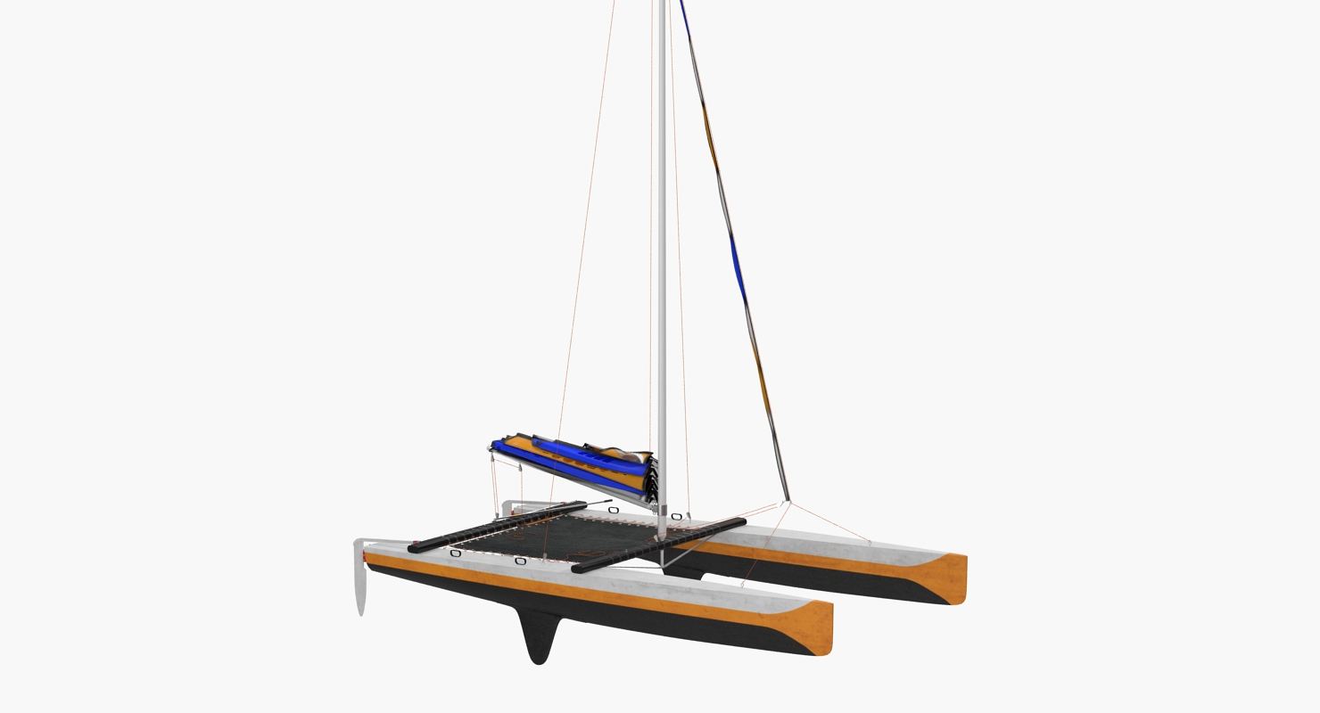 3D Small Sail Catamaran Generic model