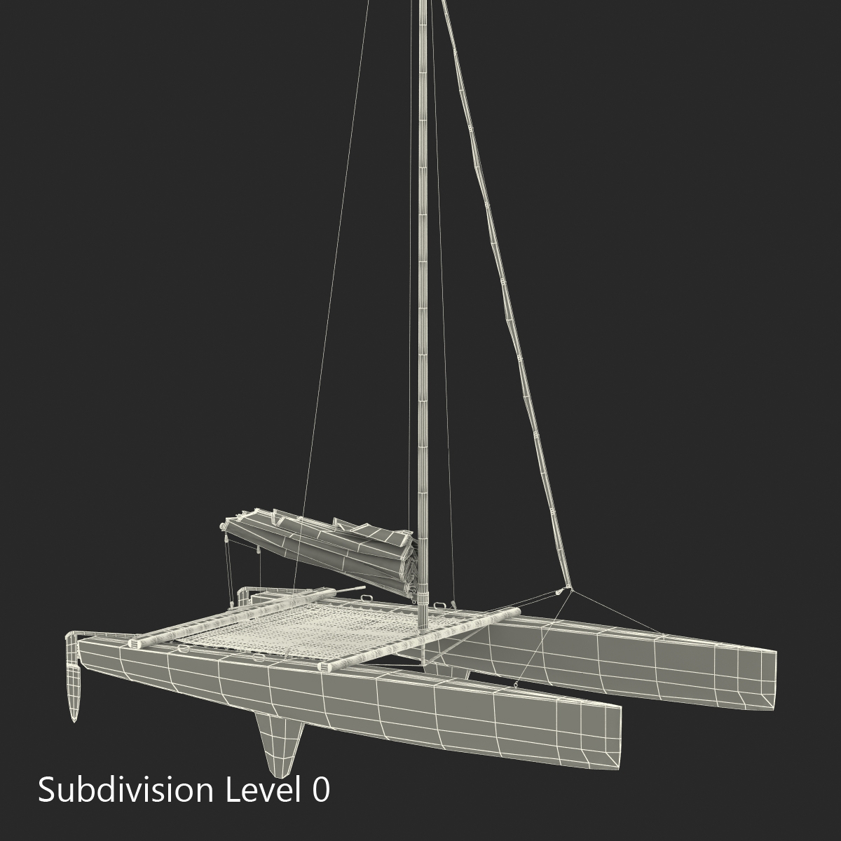 3D Small Sail Catamaran Generic model