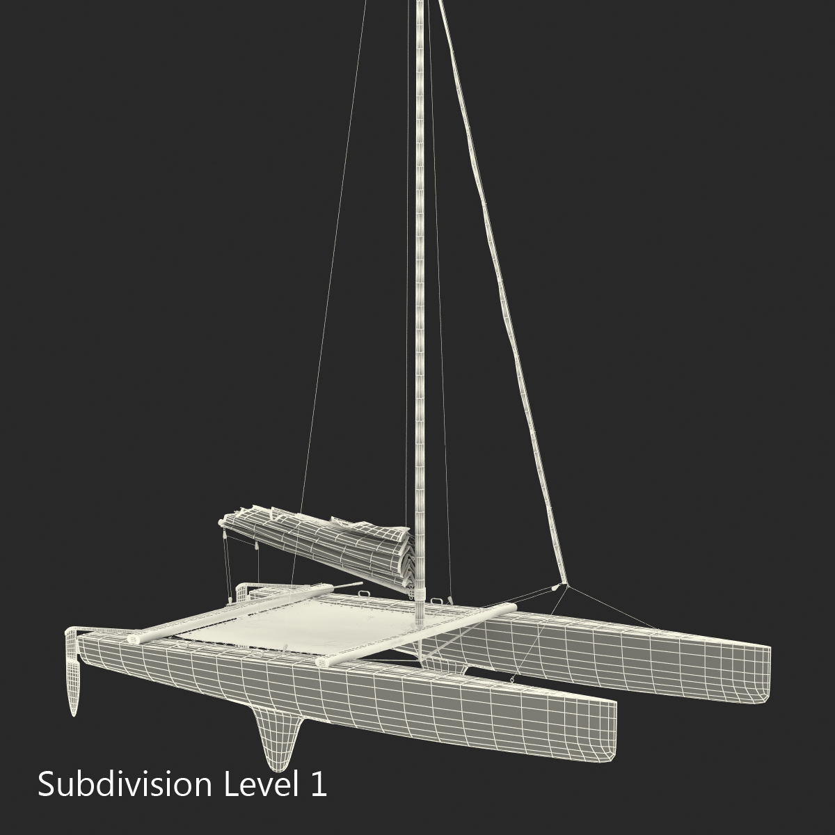 3D Small Sail Catamaran Generic model